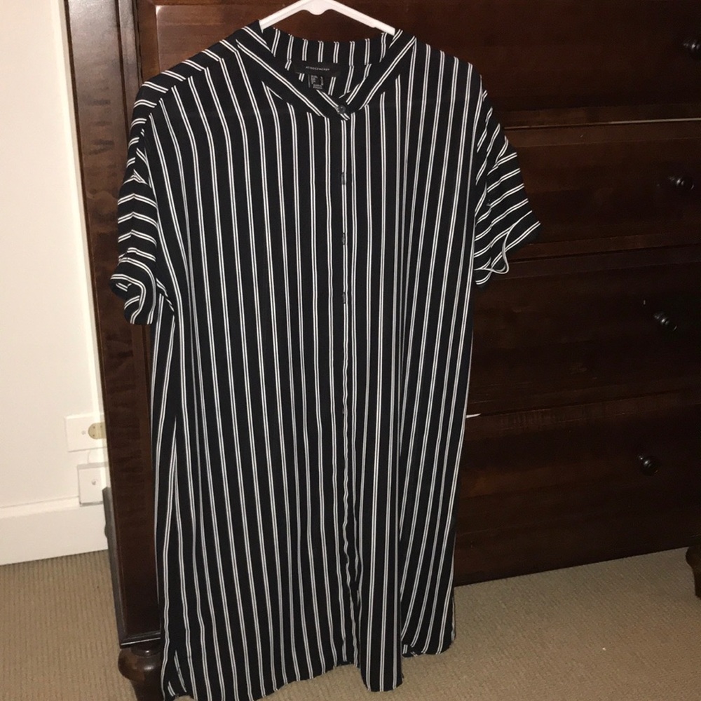 Oversized chiffon shirt dress
